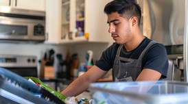 Photorealistic man doing house chores